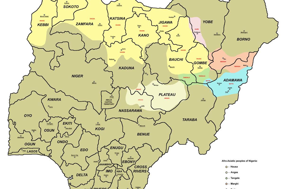 kaart nigeeria 36 ühendriigid