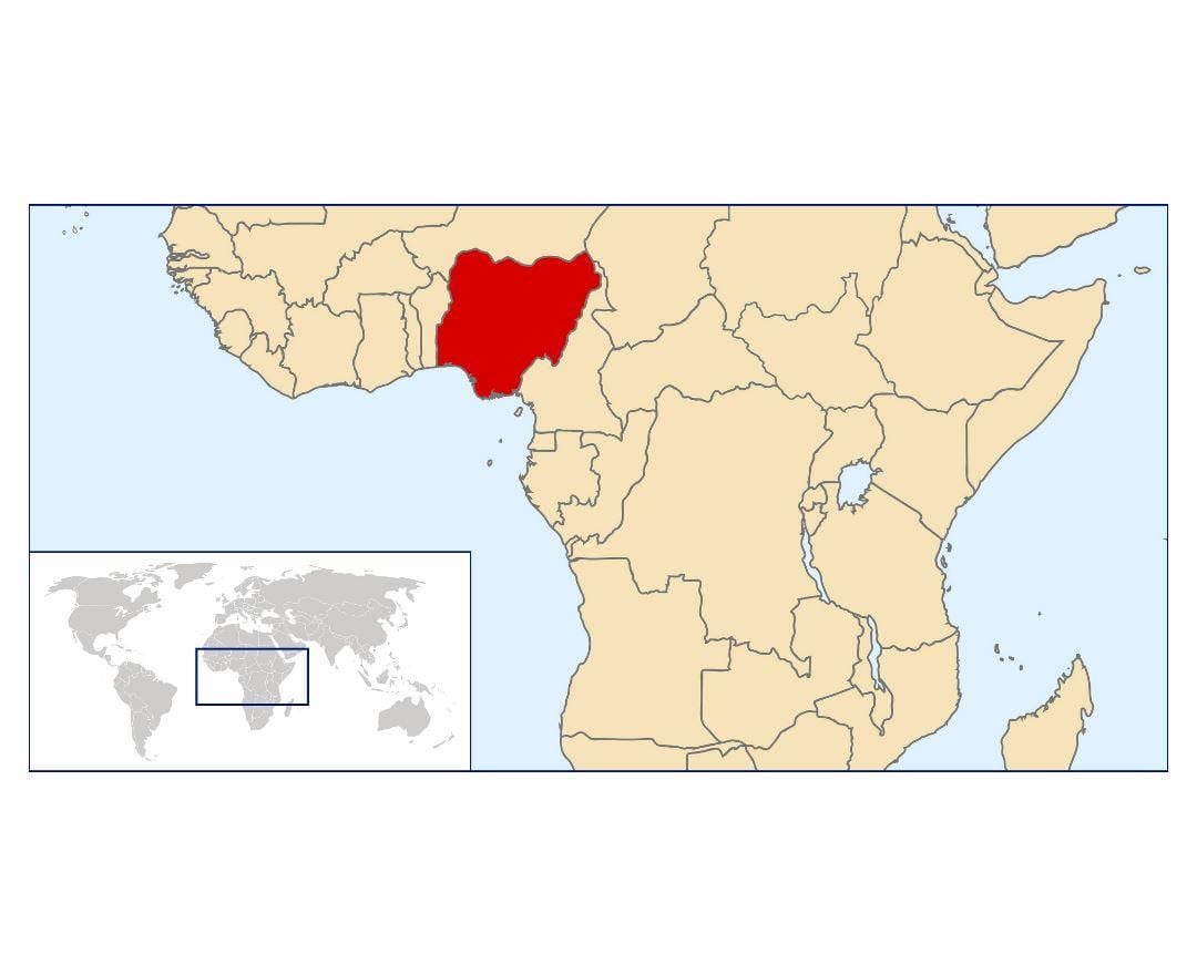 nigeeria asukoha kohta world map"