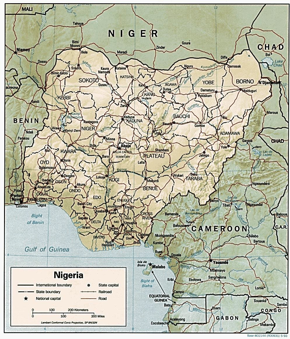 geograafiline kaart, nigeeria