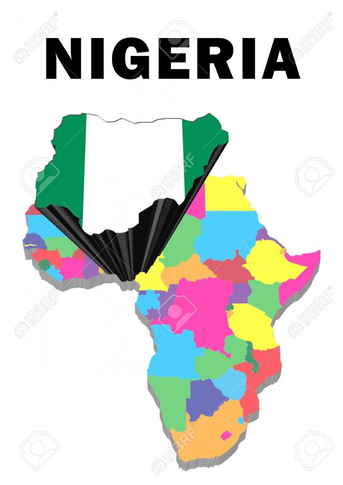 aafrika kaart koos nigeeria esile