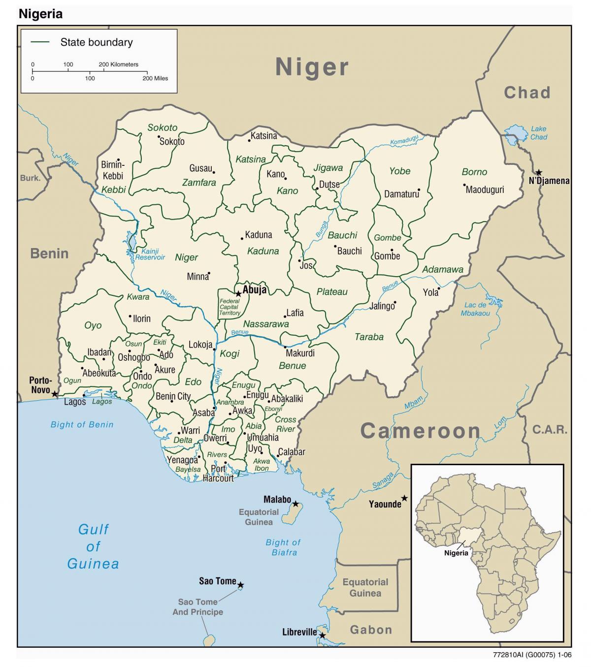 kaart nigeeria linnad