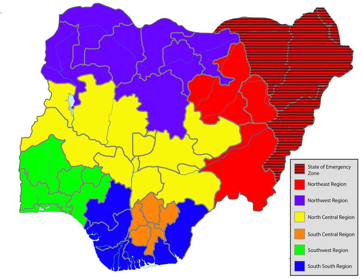 nigeeria kaart näitab ühendriigid