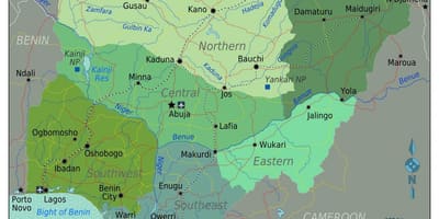 Nigeeria lõuna-aafrika kaardil