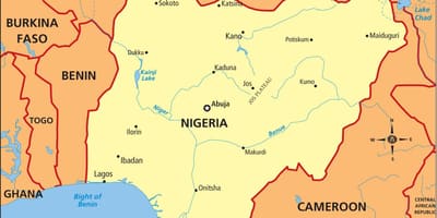 Kaart nigeeria näitab, jõe nigeri ja benue