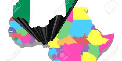 Aafrika kaart koos nigeeria esile