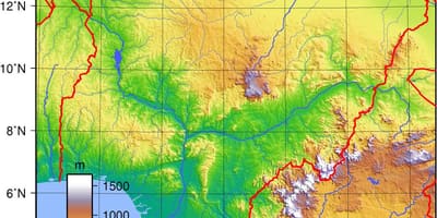 Kaart nigeeria topograafiline
